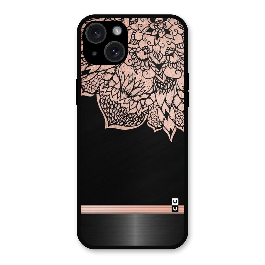 Classic Black Sleak Design Metal Back Case for iPhone 15 Plus