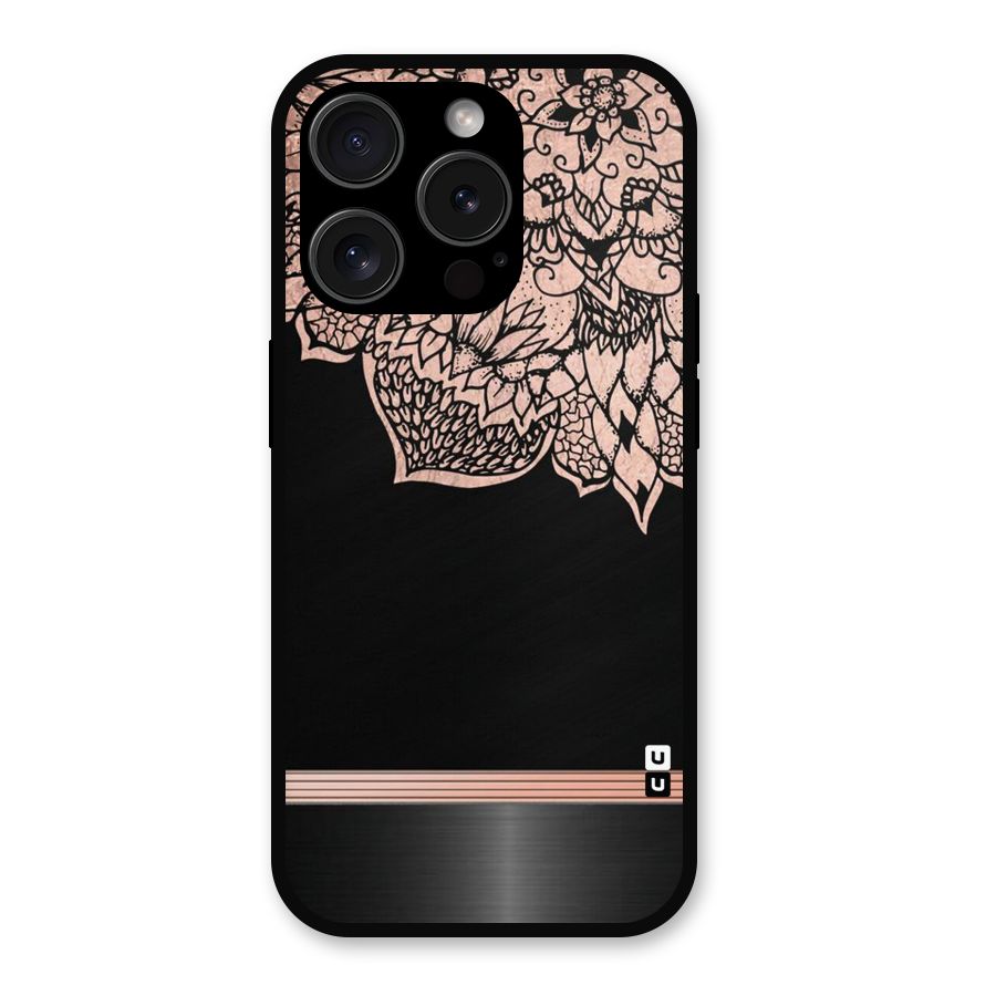 Classic Black Sleak Design Metal Back Case for iPhone 15 Pro