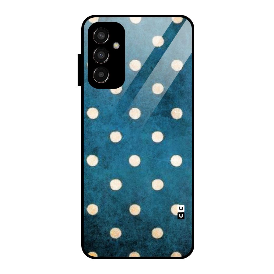 Classic Blue Polka Glass Back Case for Galaxy F13