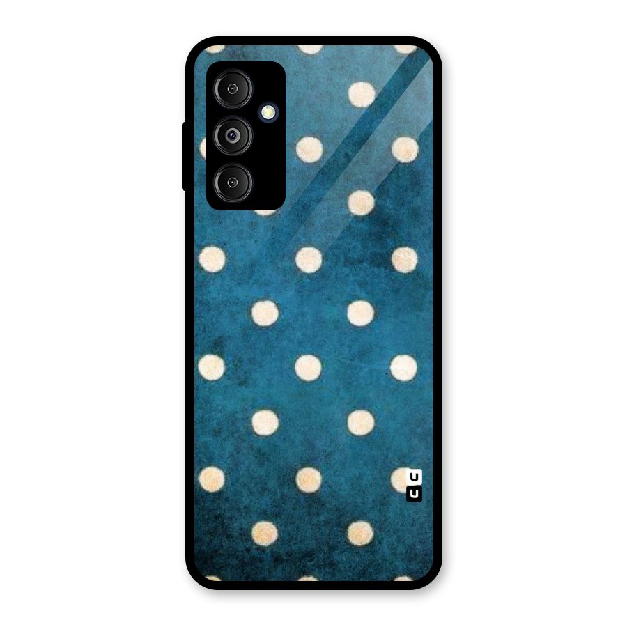 Classic Blue Polka Glass Back Case for Galaxy M14 5G