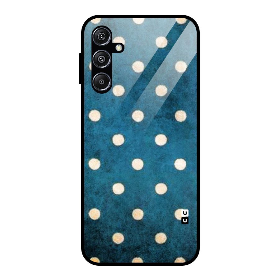Classic Blue Polka Glass Back Case for Galaxy M34 5G