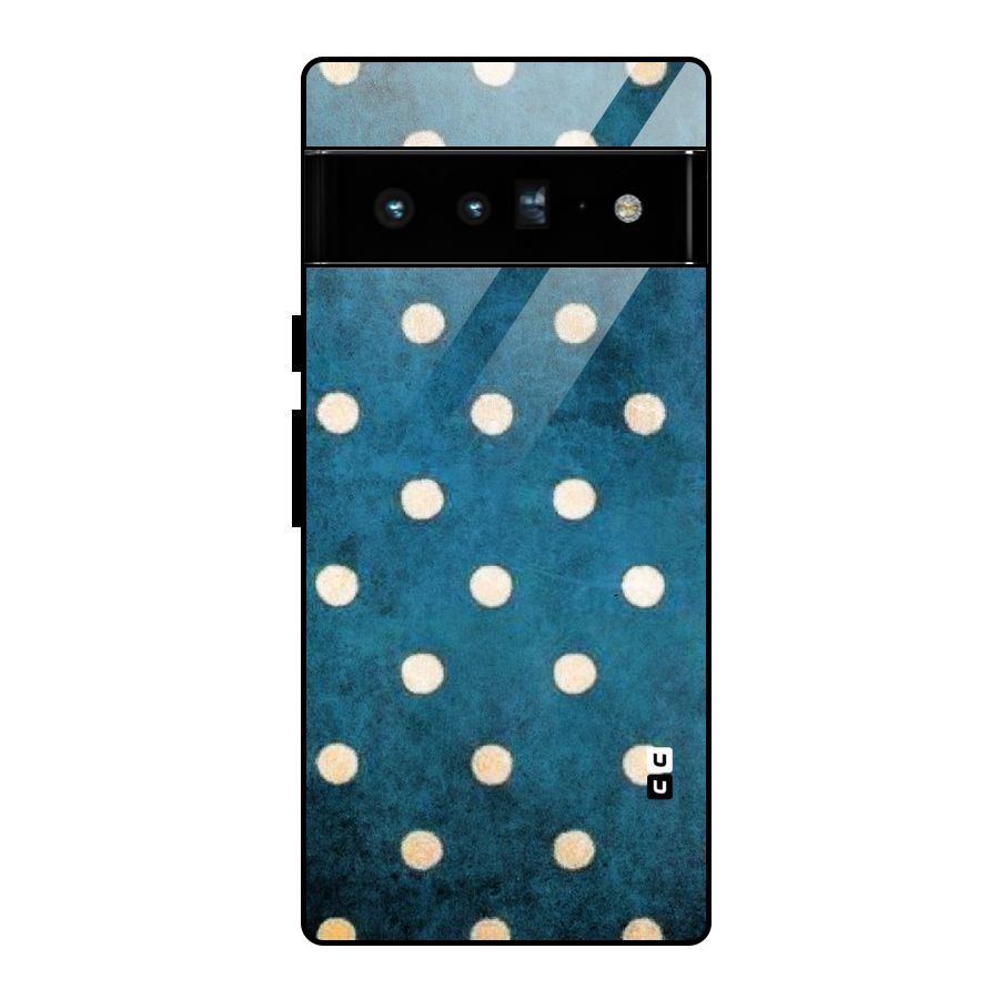 Classic Blue Polka Glass Back Case for Google Pixel 6 Pro