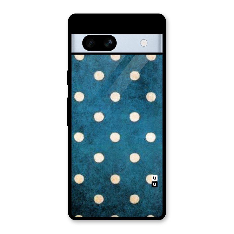 Classic Blue Polka Glass Back Case for Google Pixel 7a