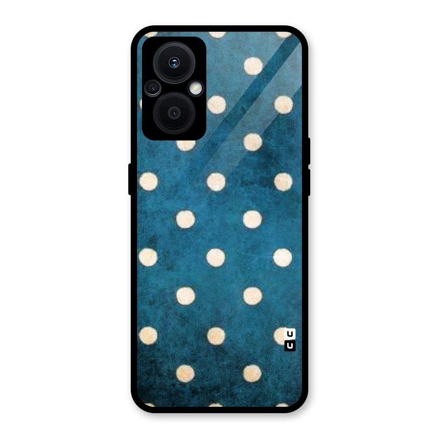 Classic Blue Polka Glass Back Case for Oppo F21s Pro 5G
