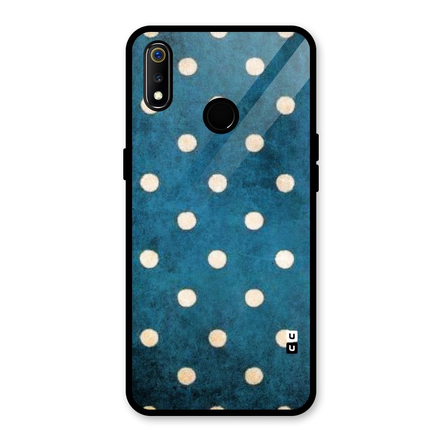 Classic Blue Polka Glass Back Case for Realme 3i