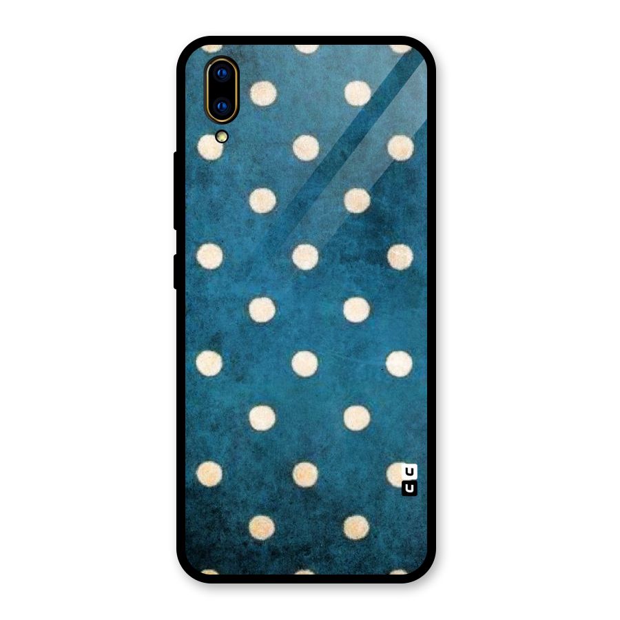Classic Blue Polka Glass Back Case for Vivo V11 Pro