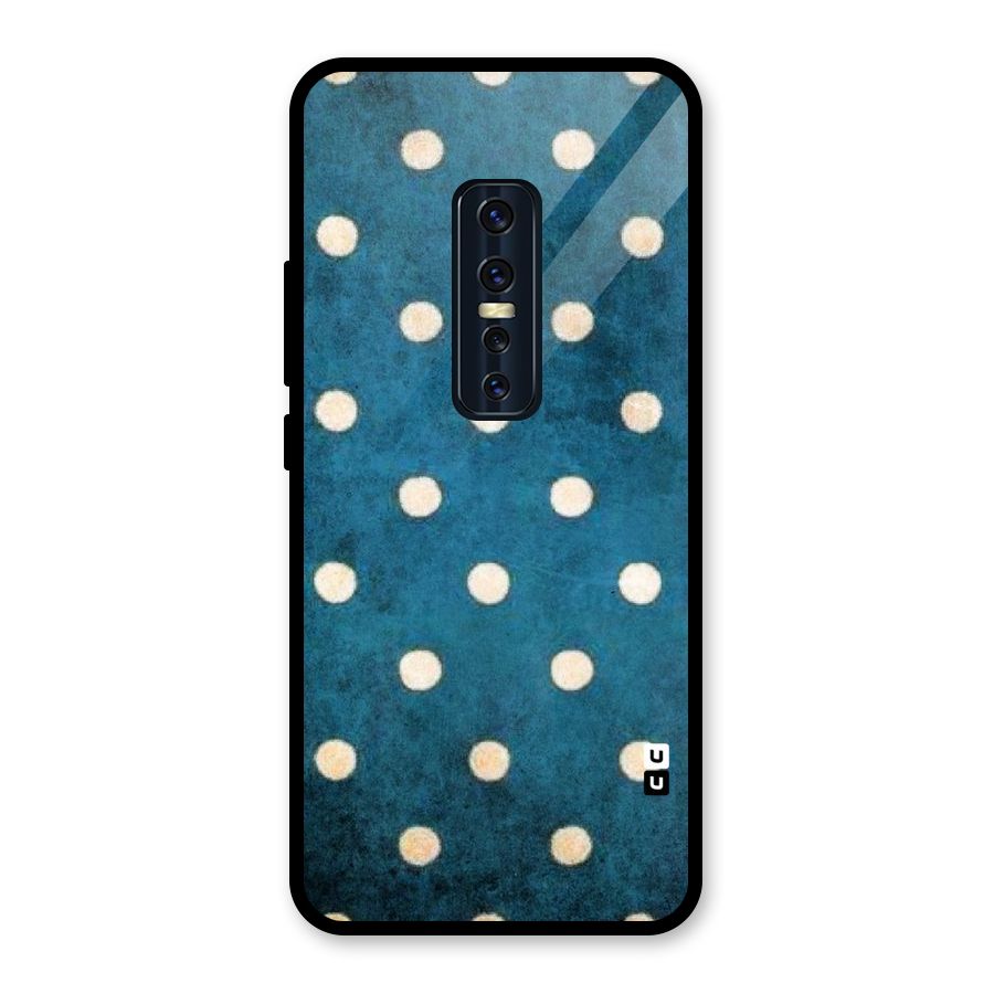 Classic Blue Polka Glass Back Case for Vivo V17 Pro
