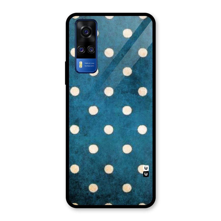 Classic Blue Polka Glass Back Case for Vivo Y31