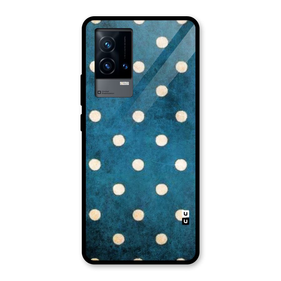 Classic Blue Polka Glass Back Case for iQOO 9 5G
