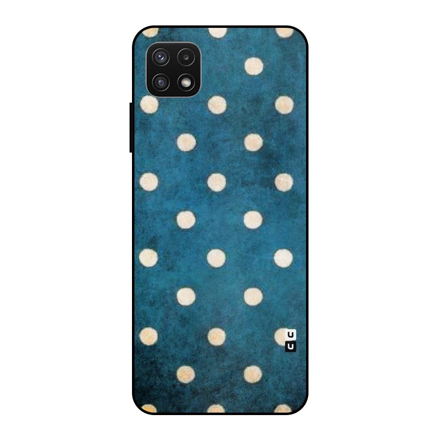 Classic Blue Polka Metal Back Case for Galaxy A22 5G