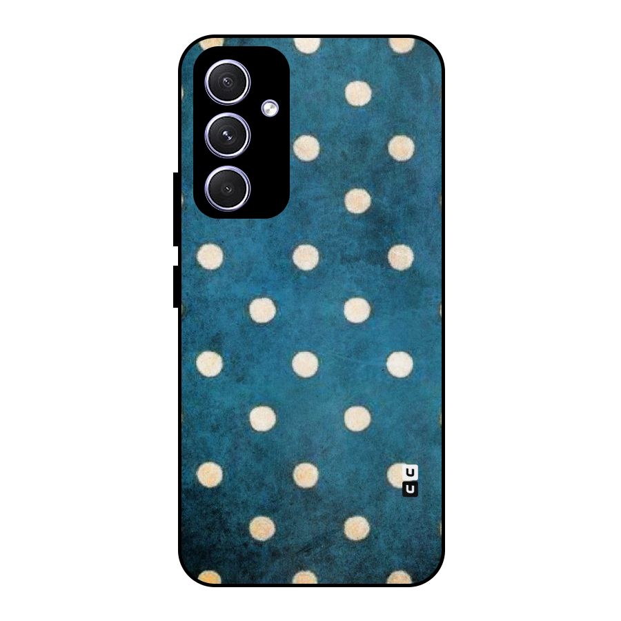 Classic Blue Polka Metal Back Case for Galaxy A54