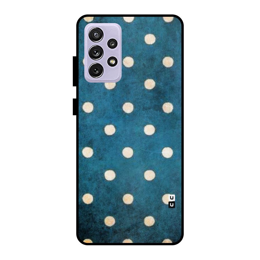 Classic Blue Polka Metal Back Case for Galaxy A72