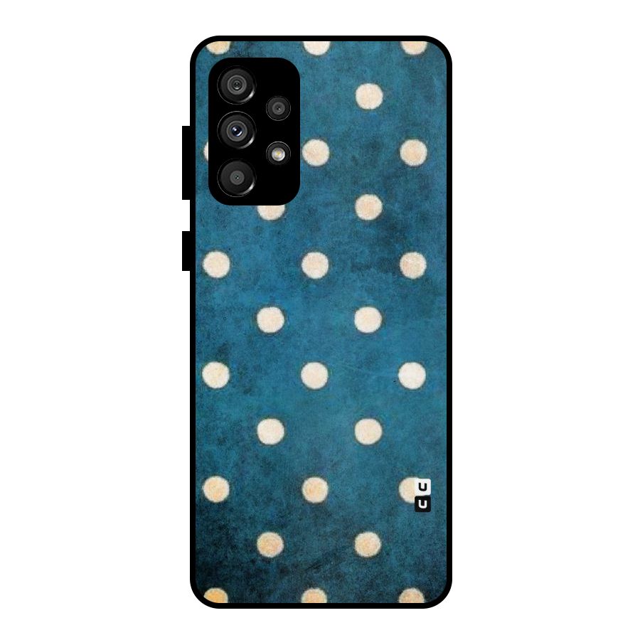 Classic Blue Polka Metal Back Case for Galaxy A73 5G