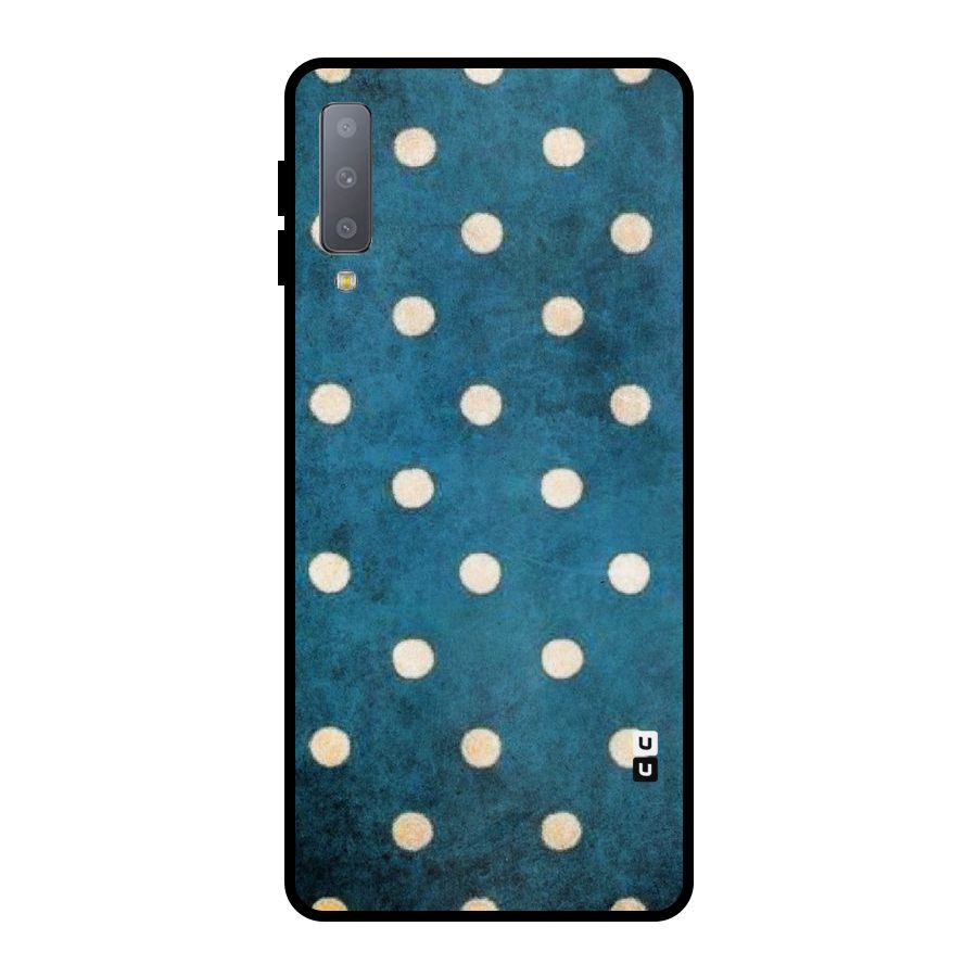 Classic Blue Polka Metal Back Case for Galaxy A7 (2018)