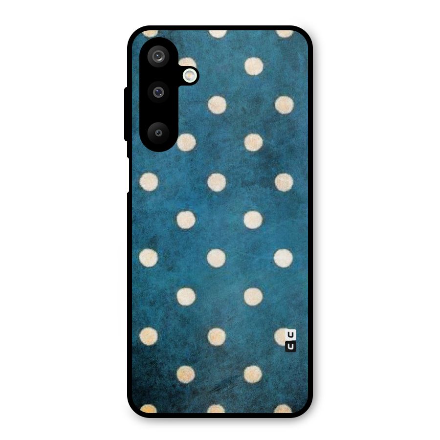 Classic Blue Polka Metal Back Case for Galaxy M16
