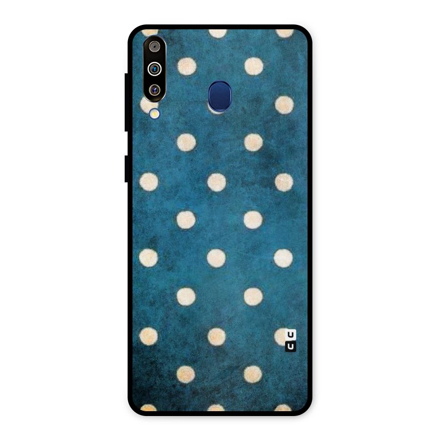 Classic Blue Polka Metal Back Case for Galaxy M30