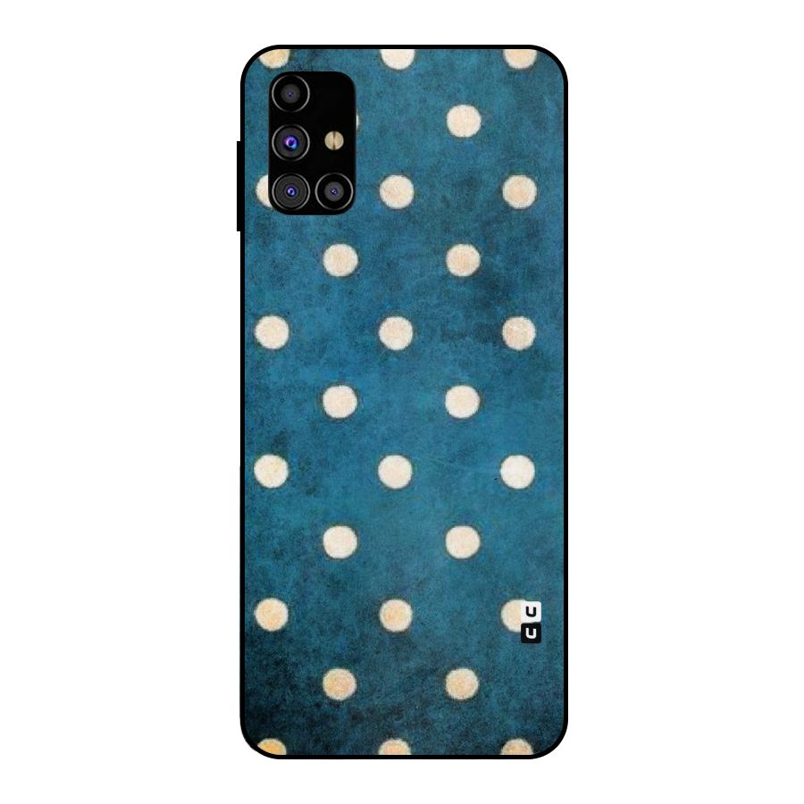 Classic Blue Polka Metal Back Case for Galaxy M31s