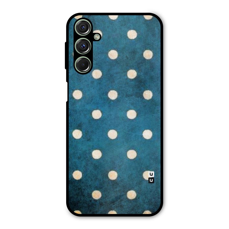 Classic Blue Polka Metal Back Case for Galaxy M34