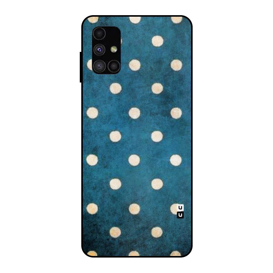 Classic Blue Polka Metal Back Case for Galaxy M51