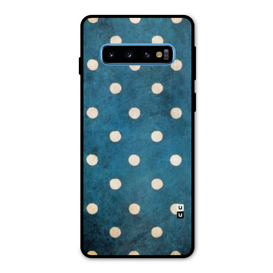 Classic Blue Polka Metal Back Case for Galaxy S10