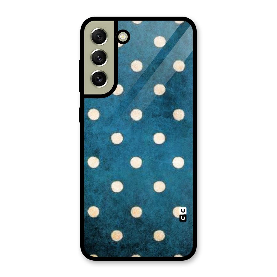 Classic Blue Polka Metal Back Case for Galaxy S21 FE 5G (2023)