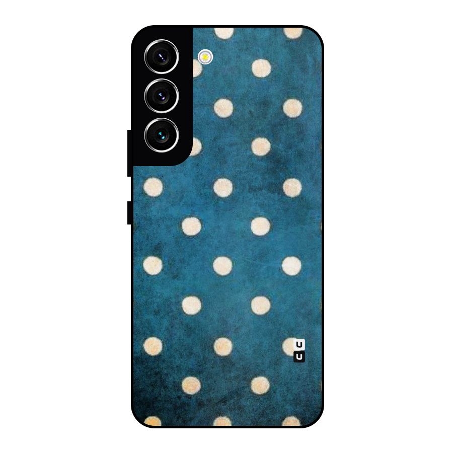 Classic Blue Polka Metal Back Case for Galaxy S22 5G
