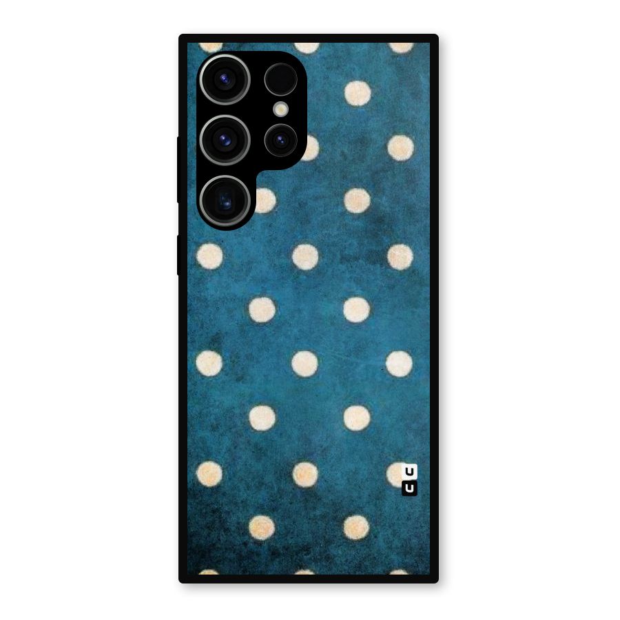Classic Blue Polka Metal Back Case for Galaxy S23 Ultra