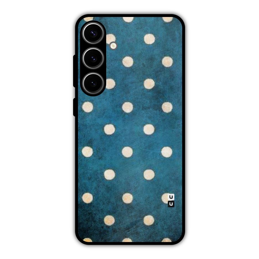 Classic Blue Polka Metal Back Case for Galaxy S24 Plus
