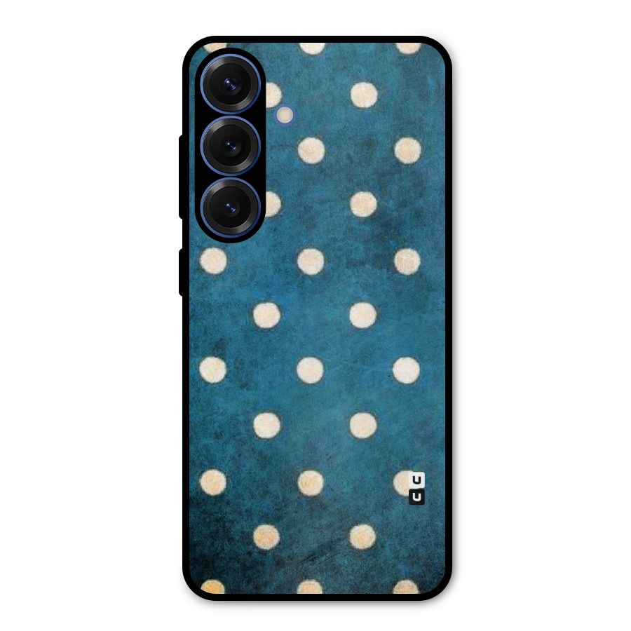 Classic Blue Polka Metal Back Case for Galaxy S25