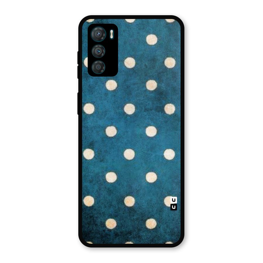 Classic Blue Polka Metal Back Case for Moto G42