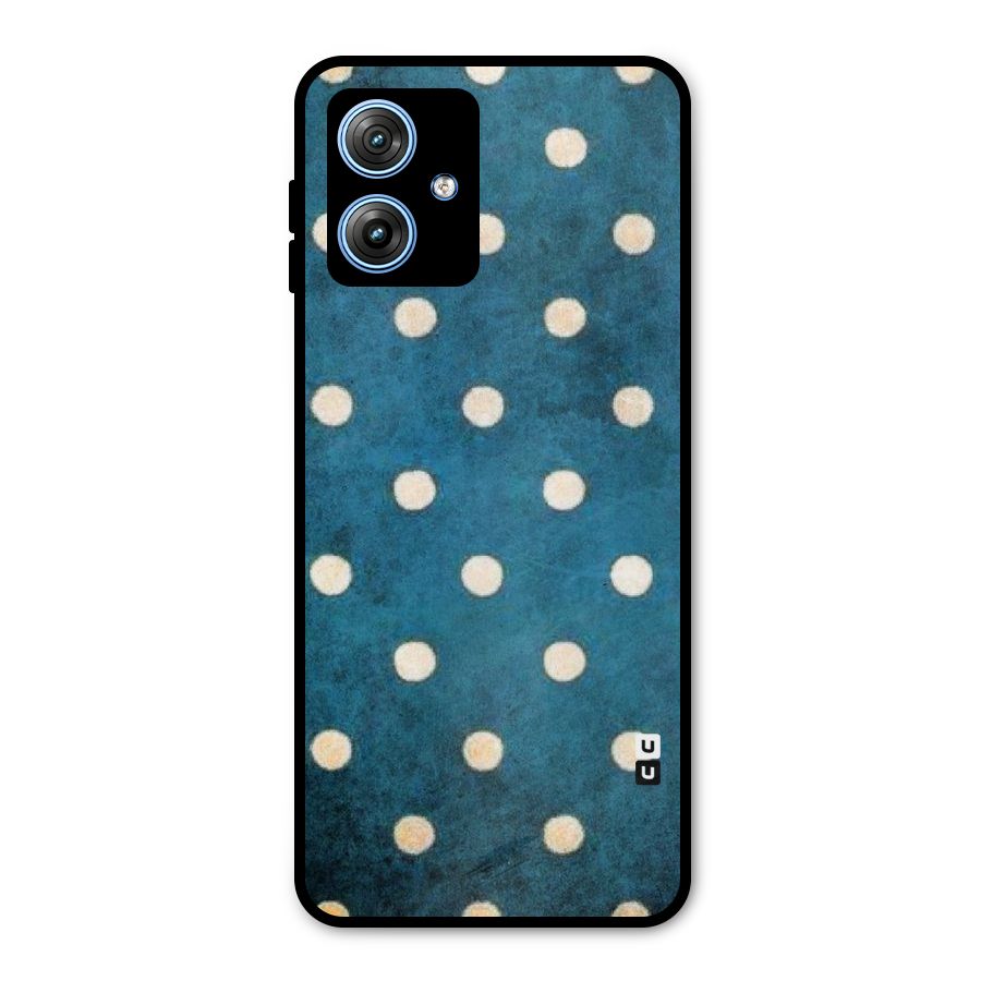 Classic Blue Polka Metal Back Case for Moto G54