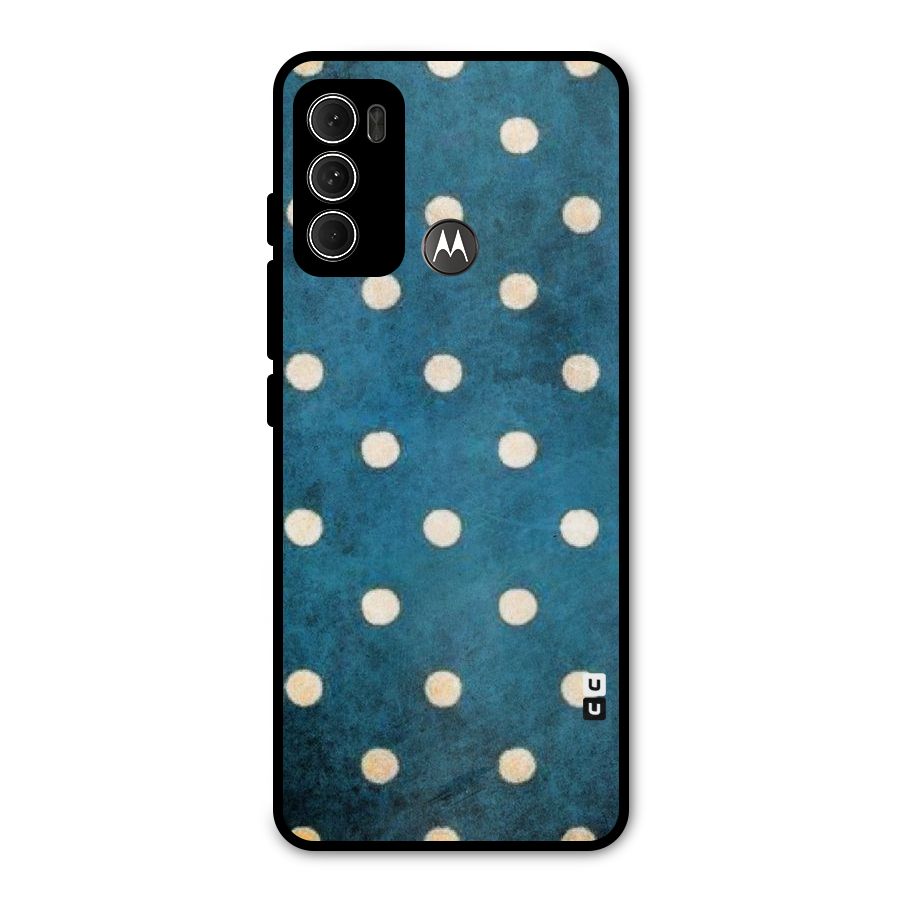 Classic Blue Polka Metal Back Case for Moto G60