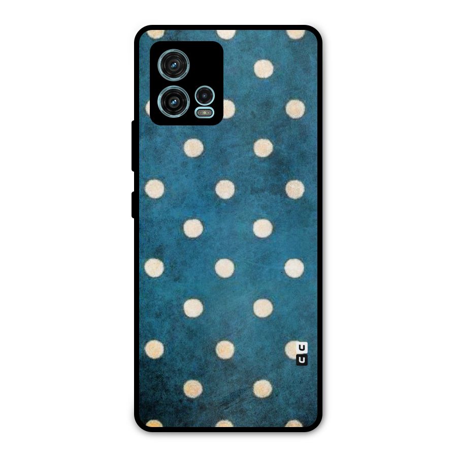 Classic Blue Polka Metal Back Case for Moto G72