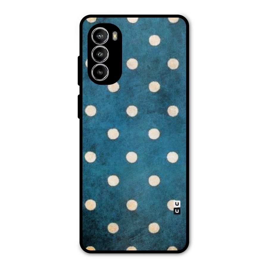 Classic Blue Polka Metal Back Case for Moto G82