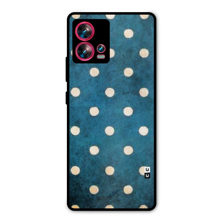 Classic Blue Polka Metal Back Case for Motorola Edge 30 Fusion