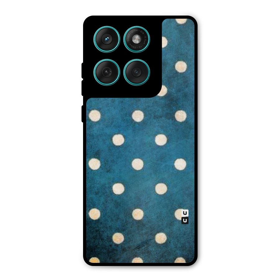Classic Blue Polka Metal Back Case for Motorola Edge 60