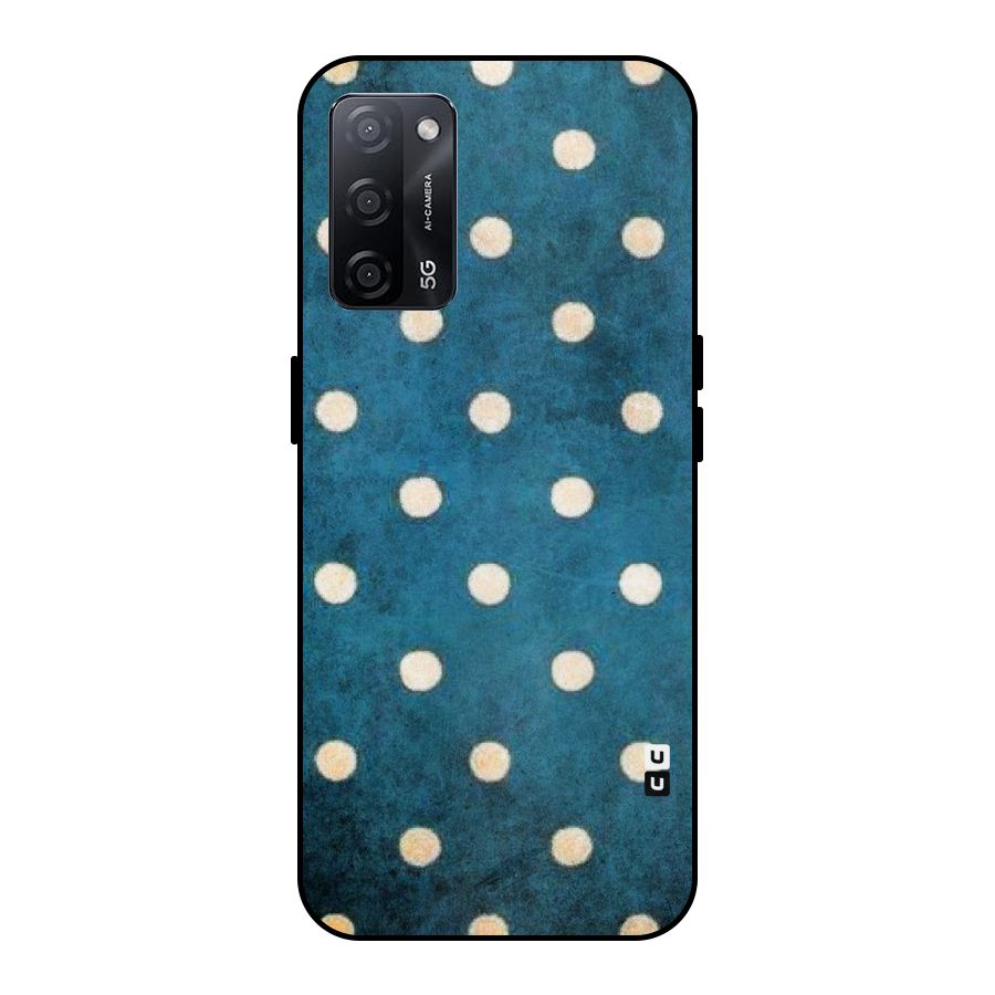 Classic Blue Polka Metal Back Case for Oppo A53s 5G