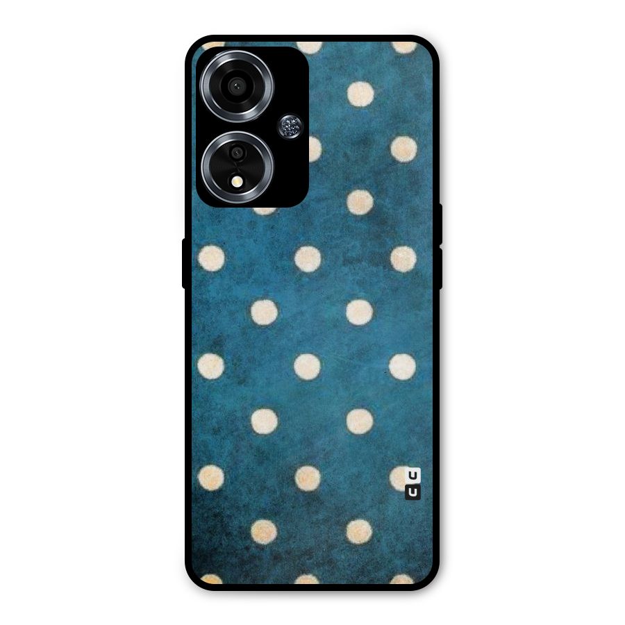 Classic Blue Polka Metal Back Case for Oppo A59