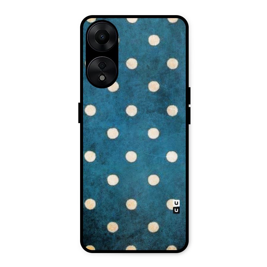 Classic Blue Polka Metal Back Case for Oppo A78 5G