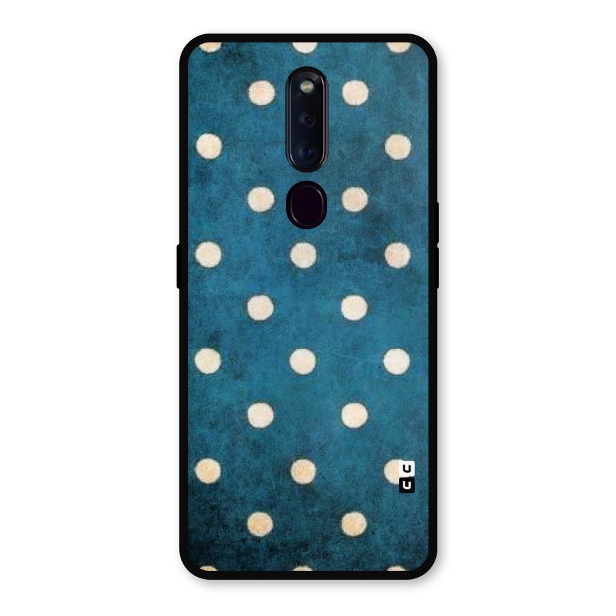 Classic Blue Polka Metal Back Case for Oppo F11 Pro