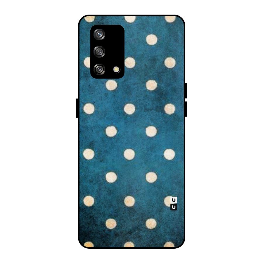 Classic Blue Polka Metal Back Case for Oppo F19