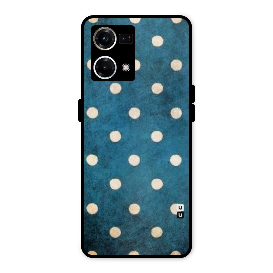 Classic Blue Polka Metal Back Case for Oppo F21 Pro 4G