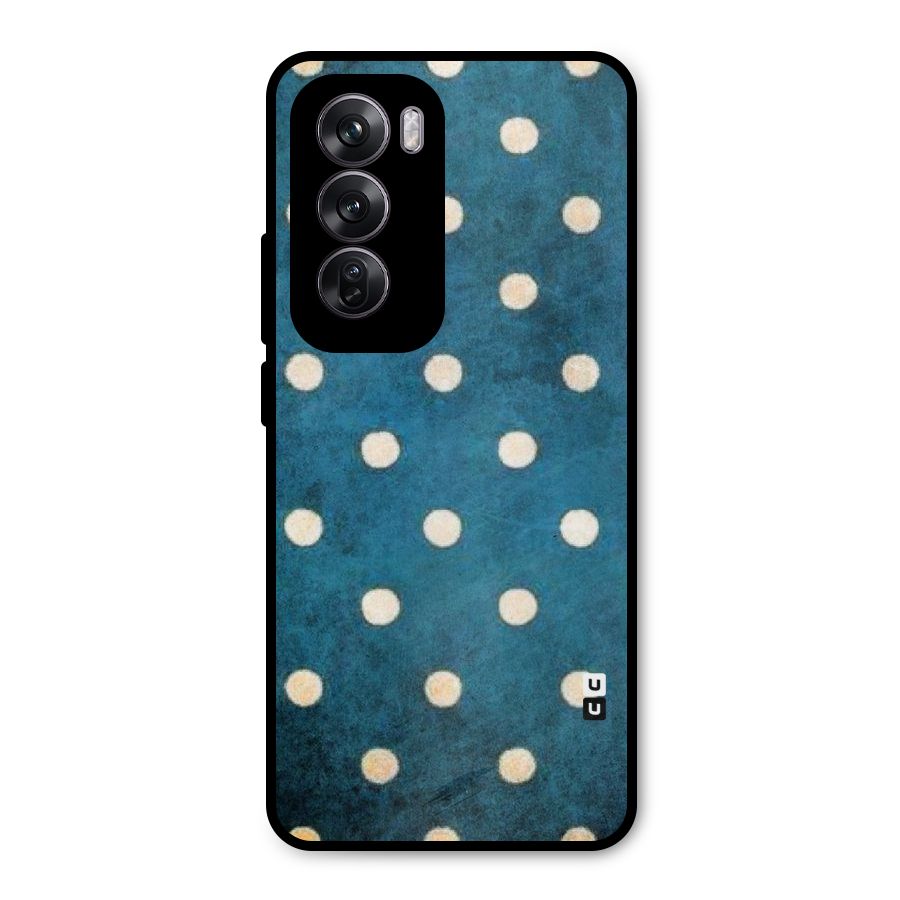 Classic Blue Polka Metal Back Case for Oppo Reno12 Pro