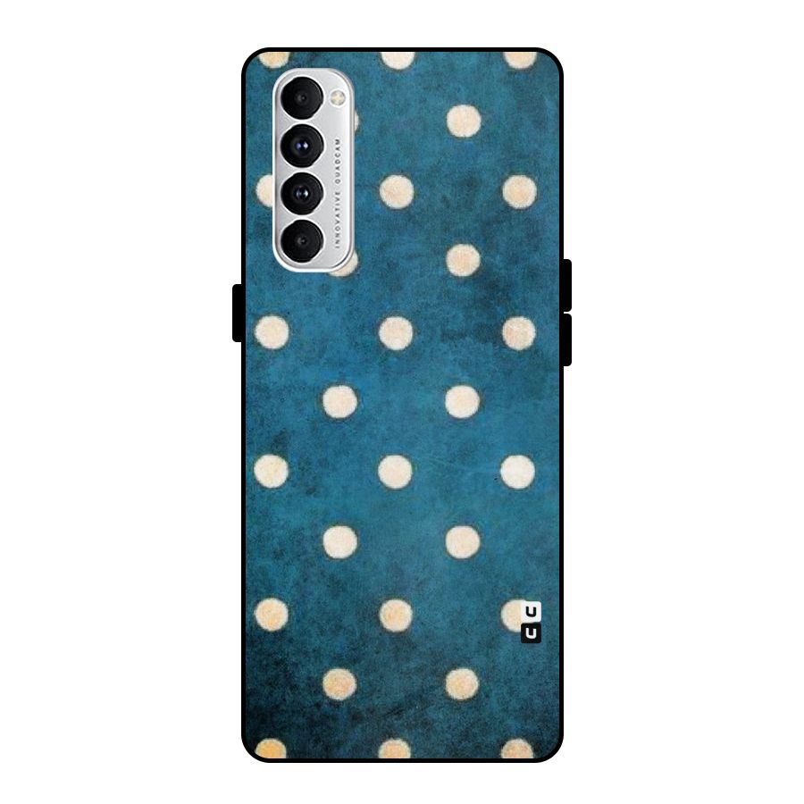 Classic Blue Polka Metal Back Case for Oppo Reno4 Pro