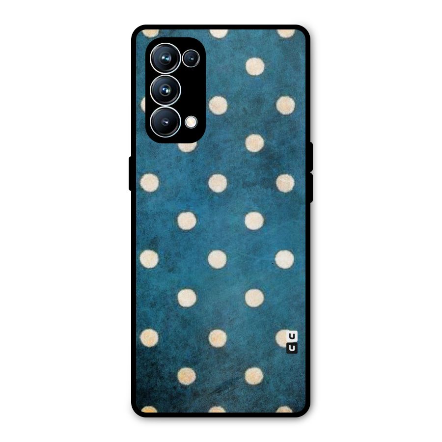 Classic Blue Polka Metal Back Case for Oppo Reno5 Pro 5G