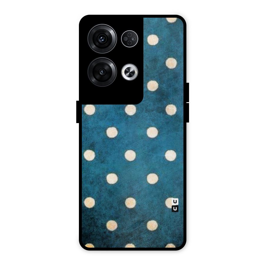 Classic Blue Polka Metal Back Case for Oppo Reno8 Pro 5G