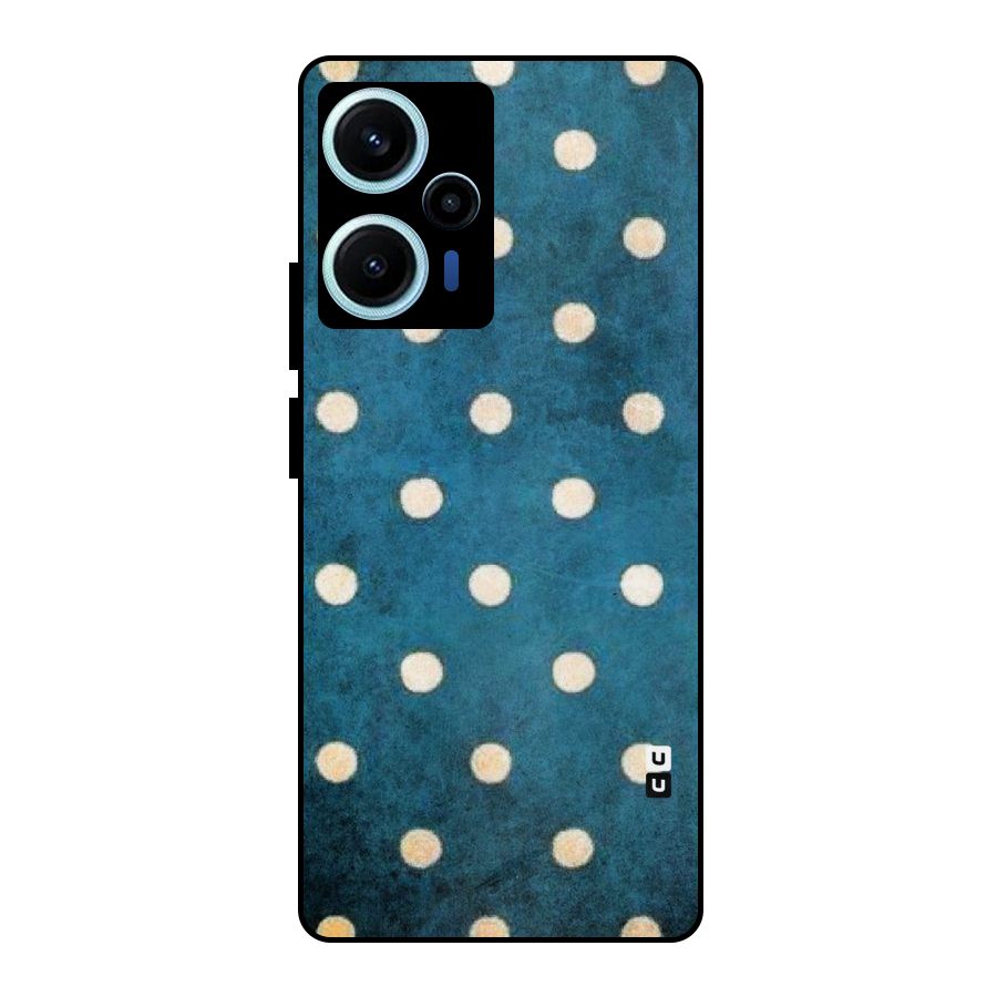 Classic Blue Polka Metal Back Case for Poco F5
