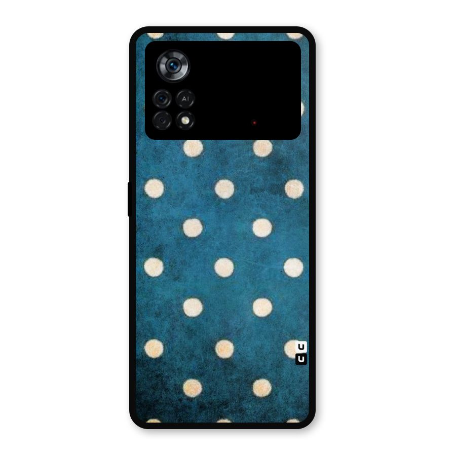 Classic Blue Polka Metal Back Case for Poco X4 Pro 5G