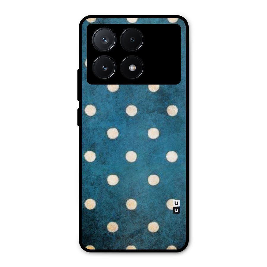 Classic Blue Polka Metal Back Case for Poco X6 Pro