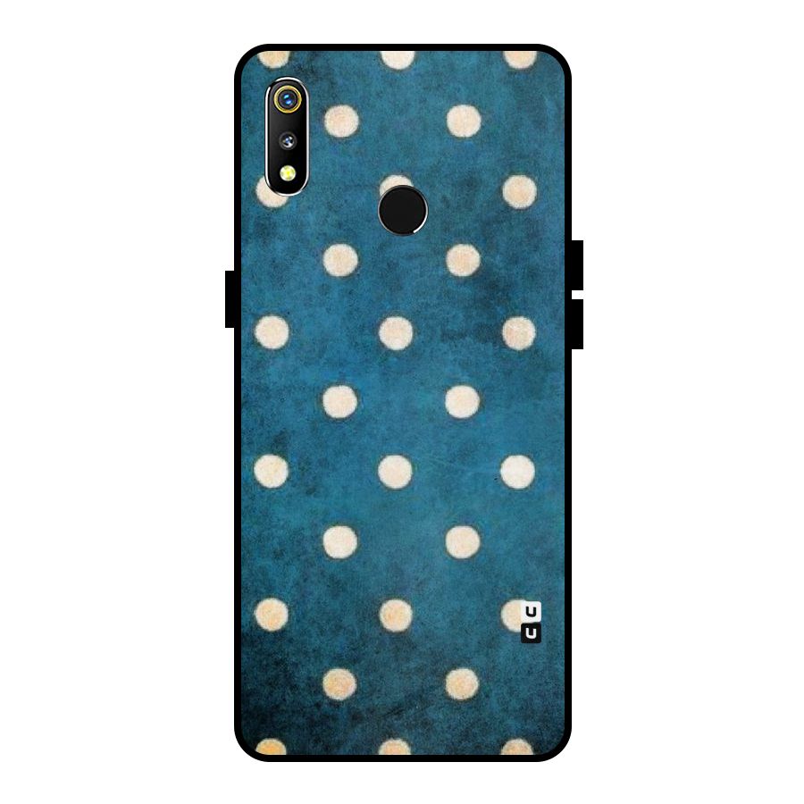 Classic Blue Polka Metal Back Case for Realme 3i